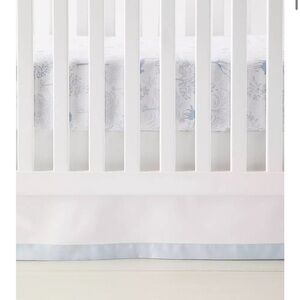Serena & Lily White and Blue border frame crib skirt